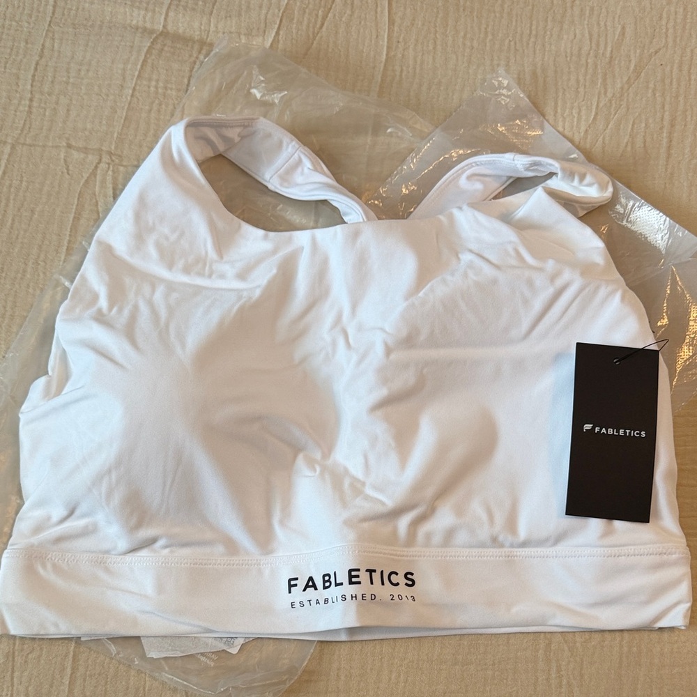 Fabletics Classic White Sports Bra